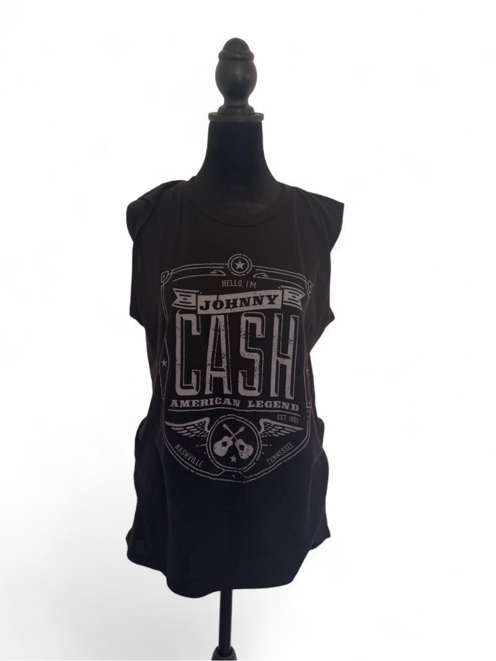 Zion Black Johnny Cash Graphic Muscle Tee XL